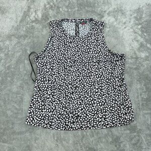 Vince Camuto Black & White Floral Top XL 96% Polyester 4% Womens Blouse NWT 5274